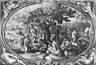 Aestas, gestochen von Philip Galle, ca. 1580 von Jan van der Straet